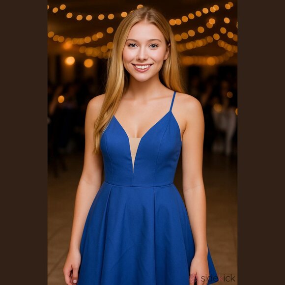Royal Blue Homecoming/Prom Dress – New with Tags – Elegant & Flirty sz(9) - Picture 1 of 11